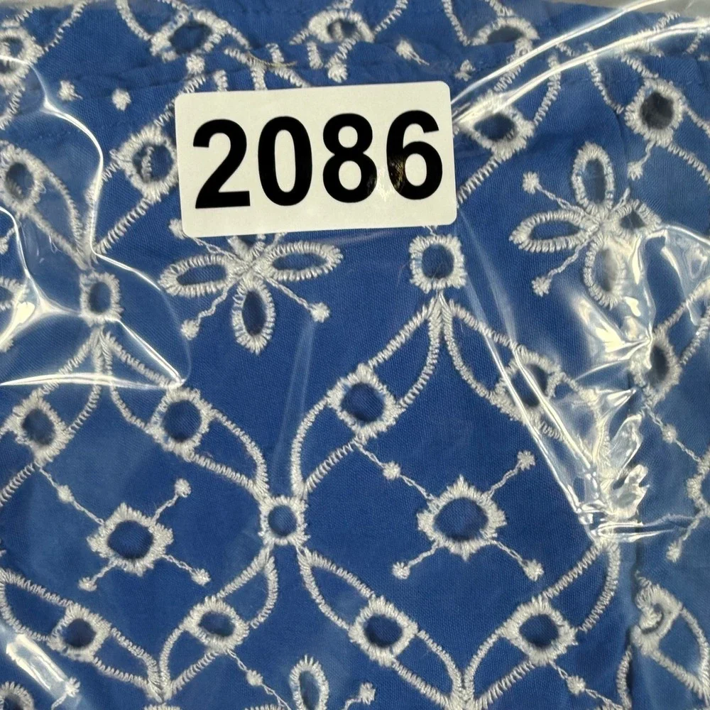 Lilly Pulitzer  Delilah One-Shoulder Eyelet Top Blue Grotto 🎉 $148 Size 2